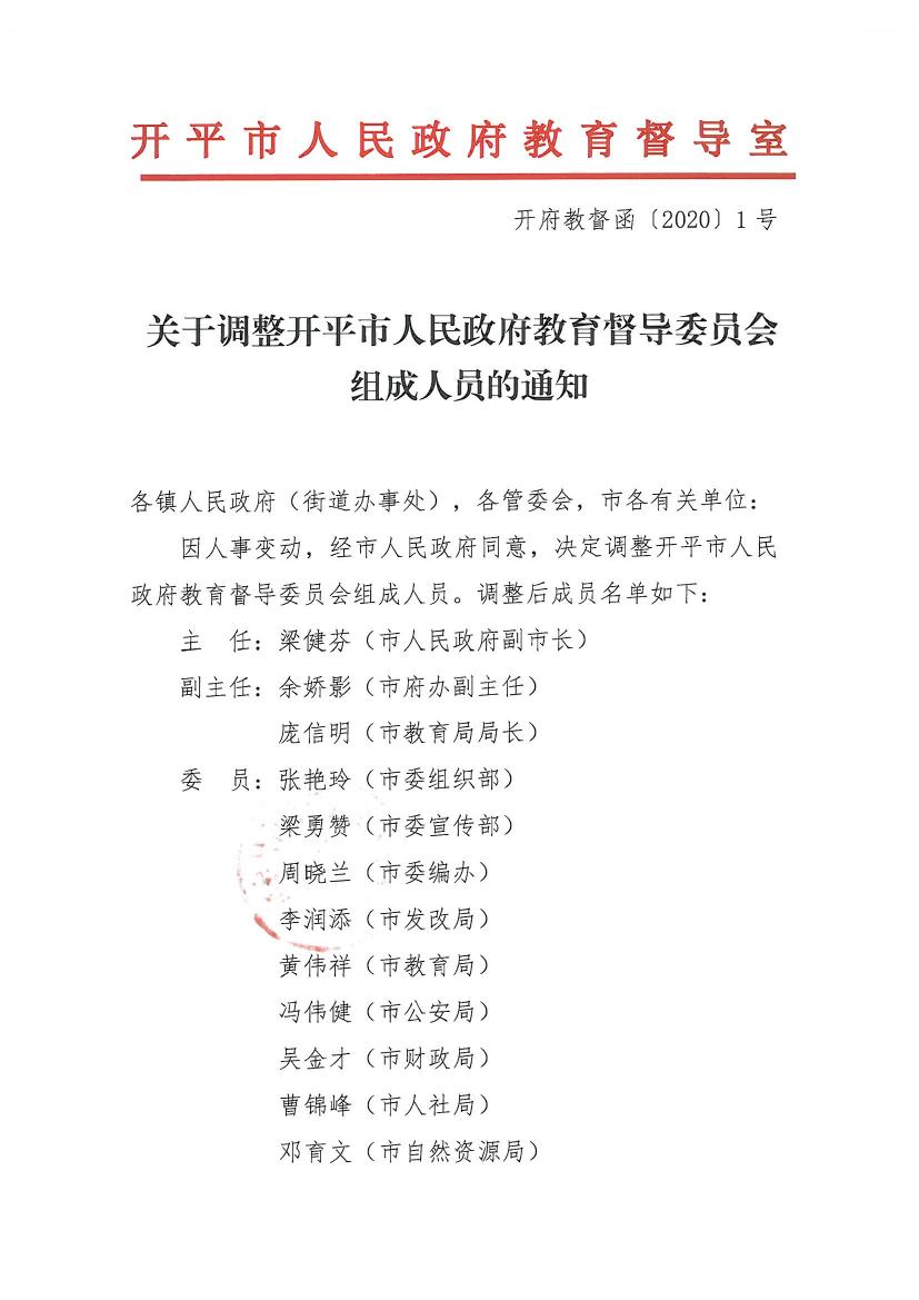 開府教督函〔2020〕1號關(guān)于調(diào)整開平市人民政府教育督導(dǎo)委員會組成人員的通知0000.jpg